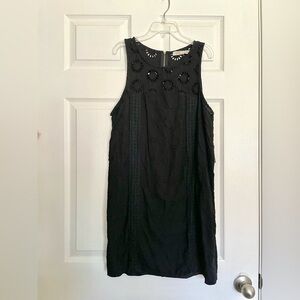 Rewind Black Eyelet Sleeveless Mini Dress Chic size Large